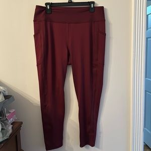 NWT tek gear 7/8 legging high rise sangria color 1x